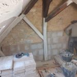 Maçonnerie blocs de chanvre, voie sèche, isolation par l'intérieur, correction thermique