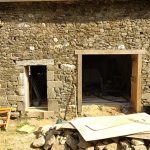 Ouverture double carrée bois, bâti en pierre, Pierre Terre maçonnerie